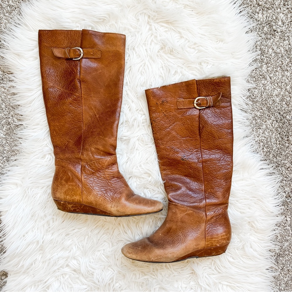 Steve Madden |  "Intyce" Cognac Leather Boots